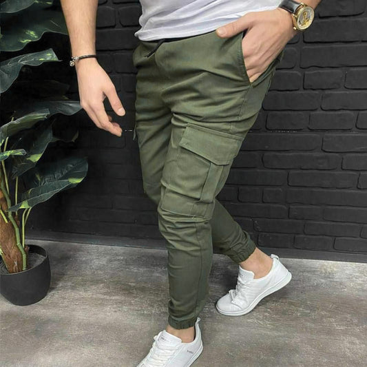 Men's Cargo Joggers - With 6 Pockets - Green