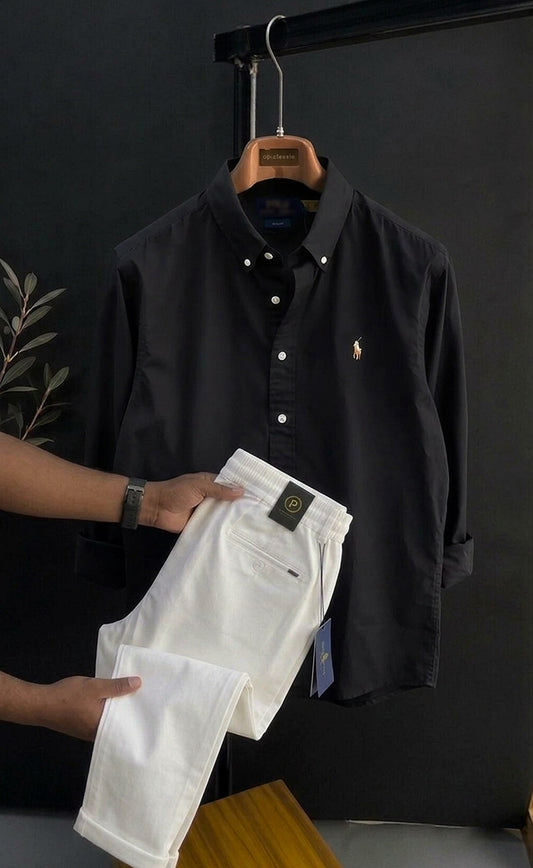 Premium Formals Men Set – White/Black